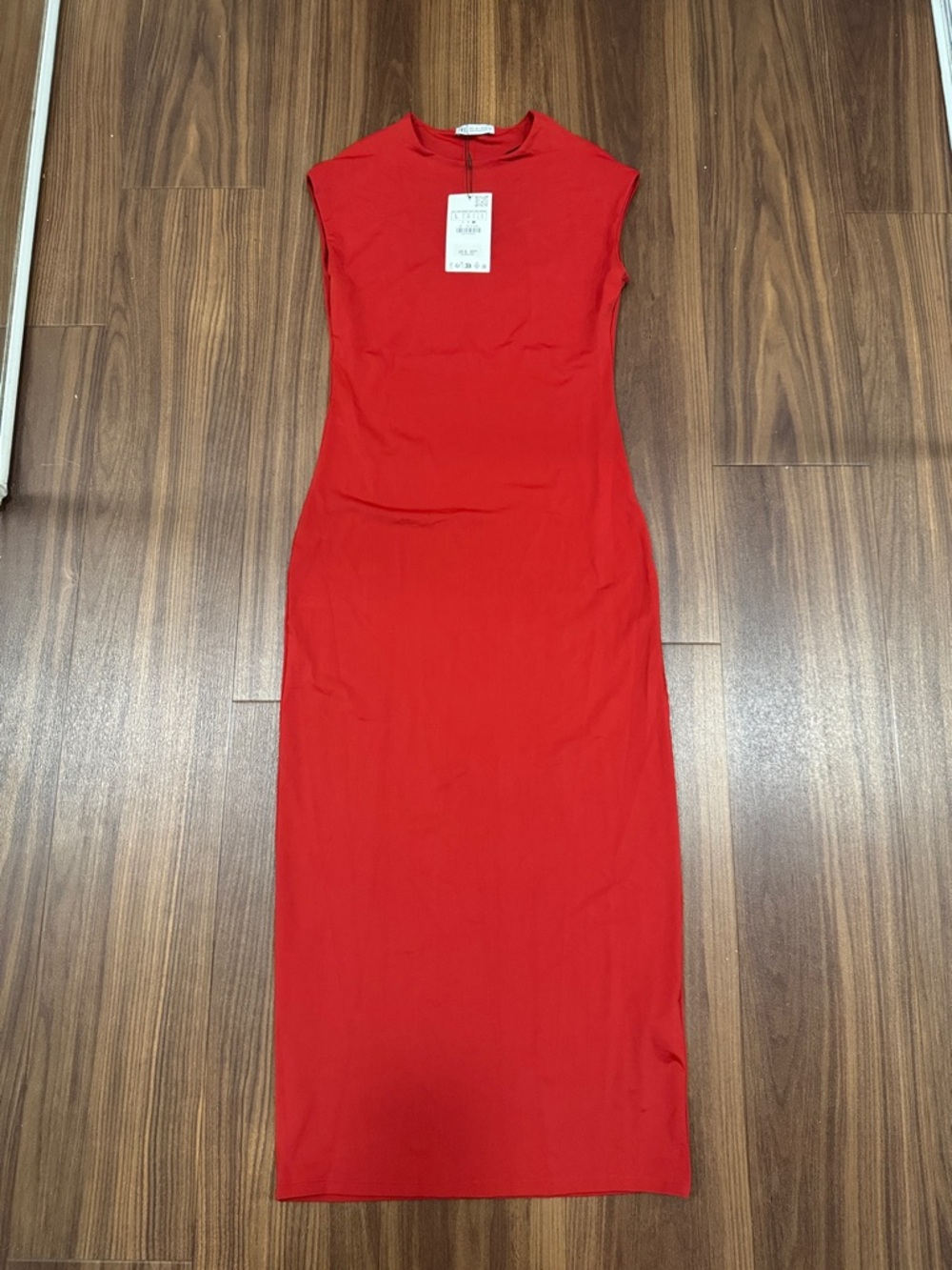 Zara Red Sleeveless Midi Dress